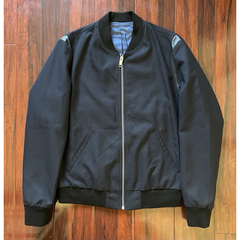 The Kooples Paris Navy Blue Bomber Teddy Jacket Men's Medium Size BNWT MSRP $495